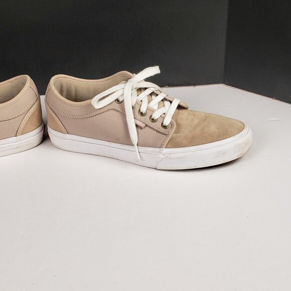 VANS Men Sz 8 Tan Skateboard Pro Padded Canvas Brushed Suede Shoe Sneaker Women - Picture 11 of 16